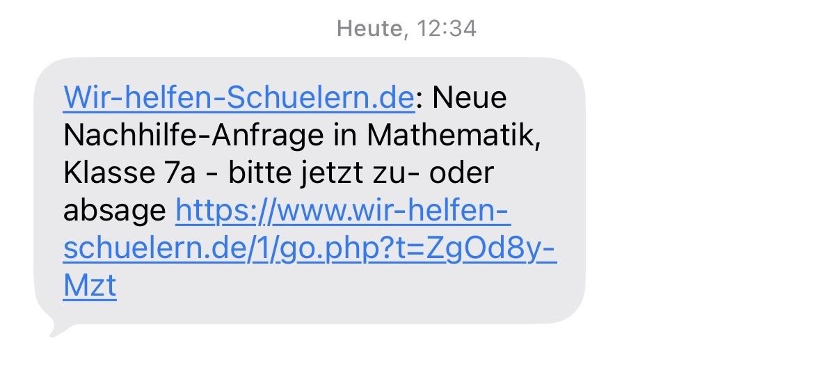 SMS zur Anfrage