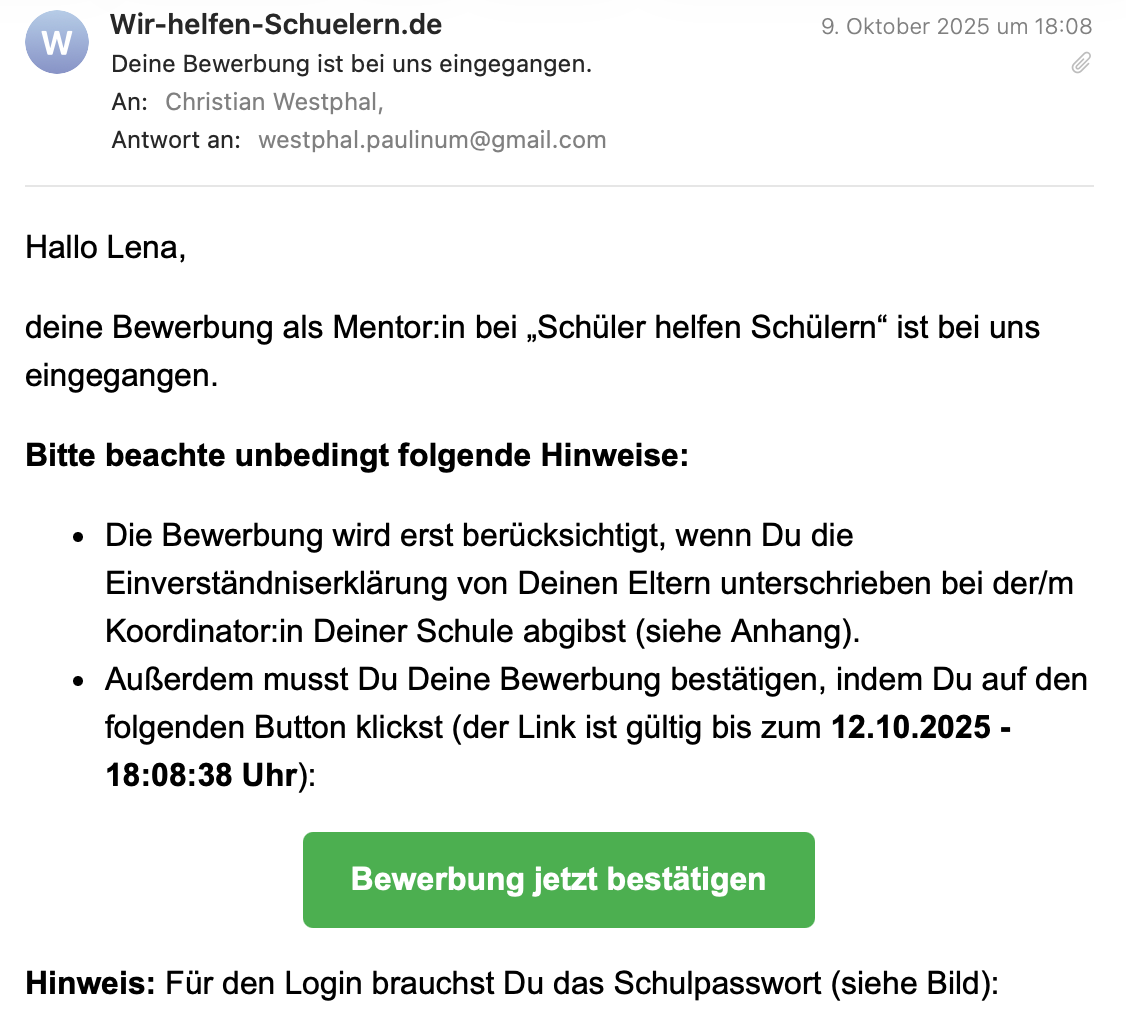 Einverständniserklärung abgeben